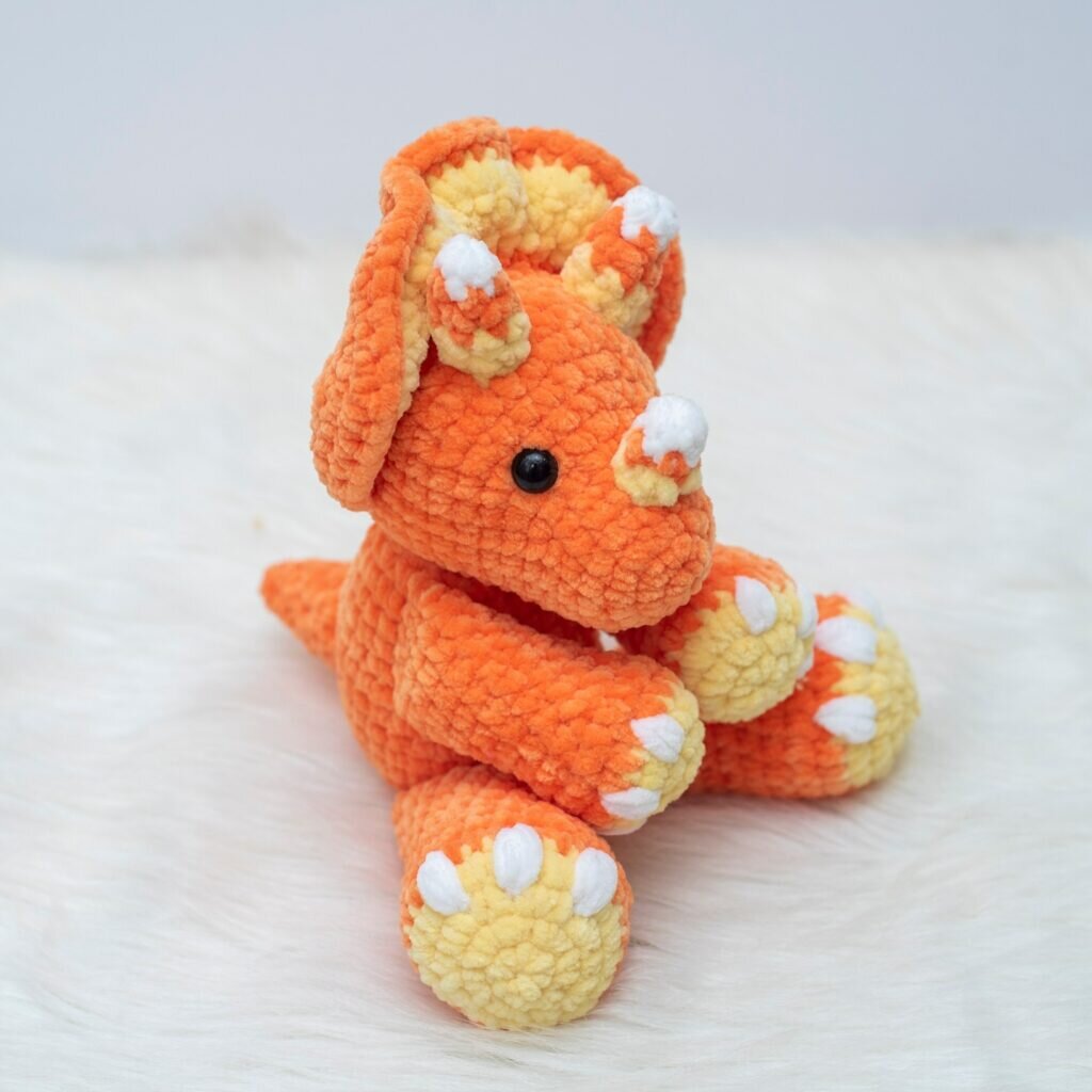 Knitting Toy Amigurumi Dinosaur Free Pattern 8