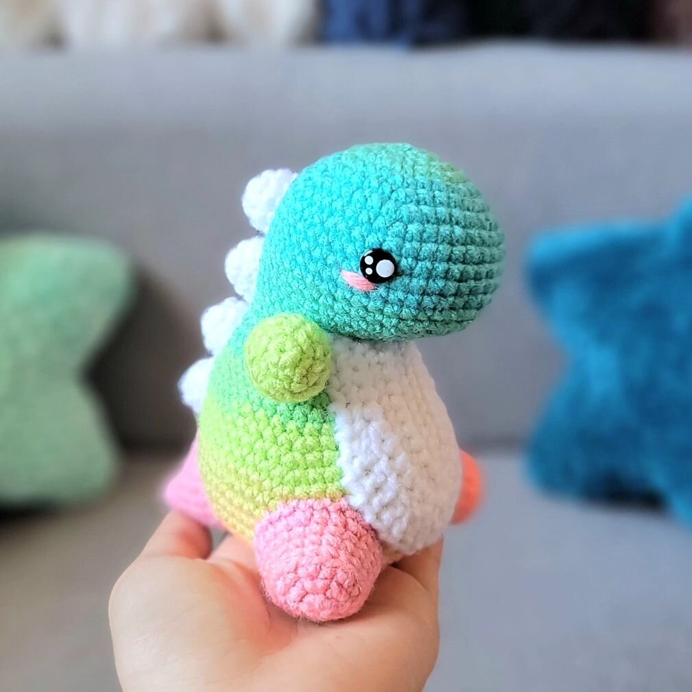 Knitting Toy Amigurumi Dinosaur Free Pattern 9