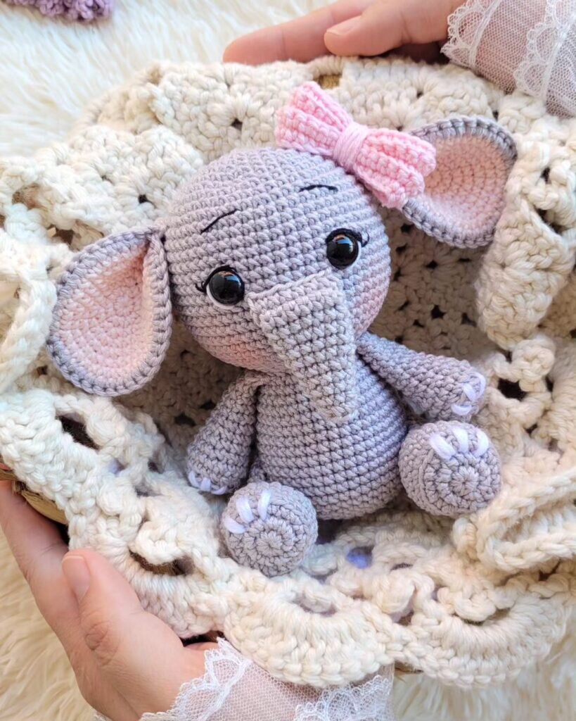 Knitting Toy Amigurumi Elephant Free Pattern 1