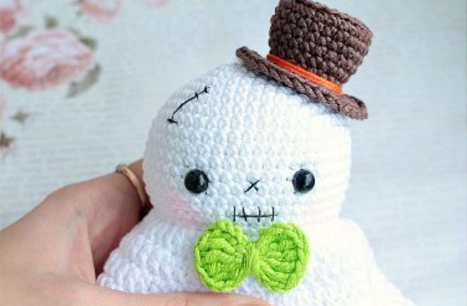 Knitting Toy Amigurumi Ghost Free Pattern 8