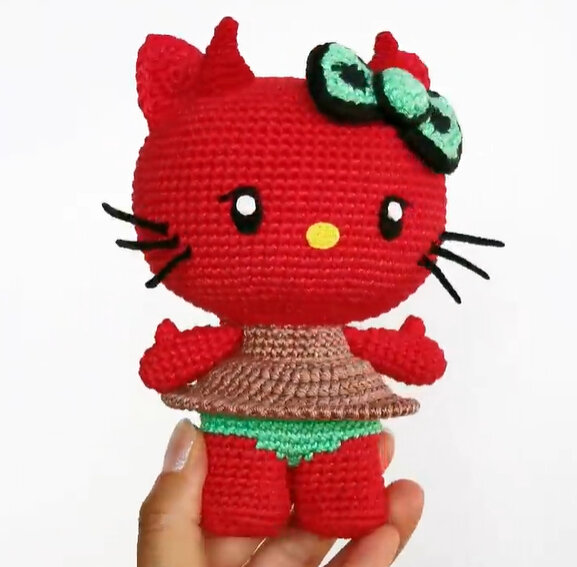 Knitting Toy Amigurumi Knitten Free Pattern 9