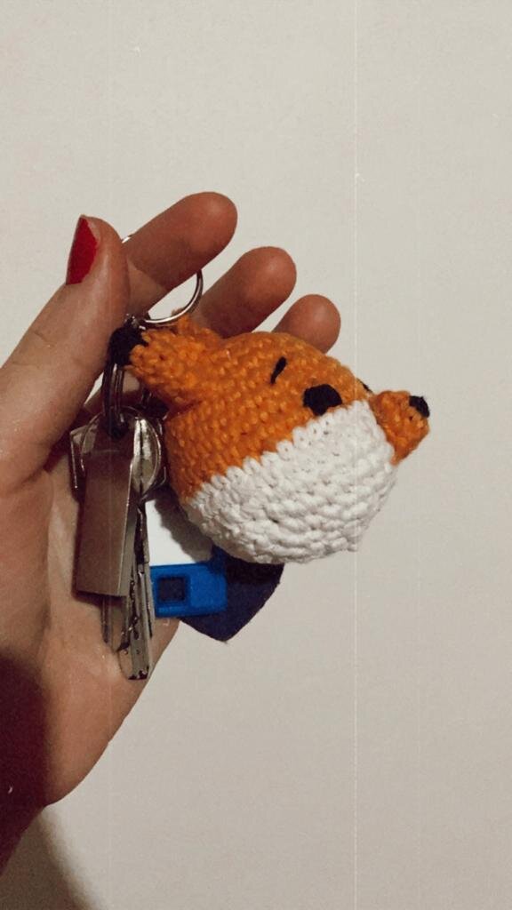 Knitting Toy Keychain Fox Free Pattern 2