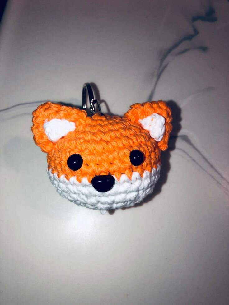 Knitting Toy Keychain Fox Free Pattern 3