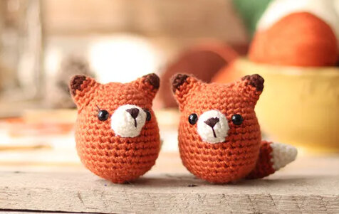 Knitting Toy Keychain Fox Free Pattern 7