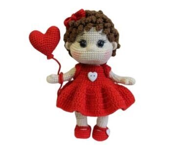 Knitting Valentine Doll Amigurumi Free Pattern 5