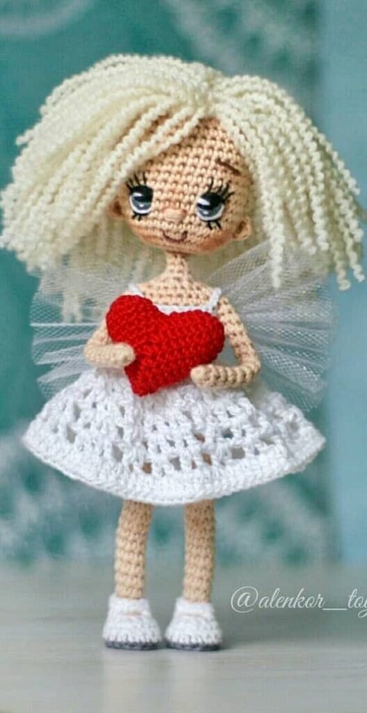 Knitting Valentine Doll Amigurumi Free Pattern 7