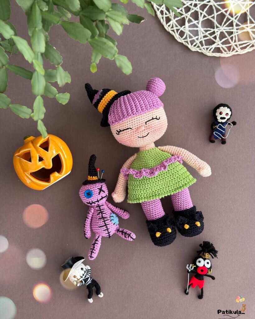 Knitting Witch Doll Amigurumi Free Pattern 9