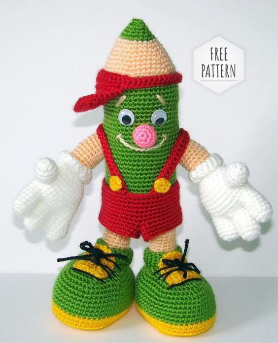 Pencil Shaped Knitted Amigurumi Doll Pattern 9