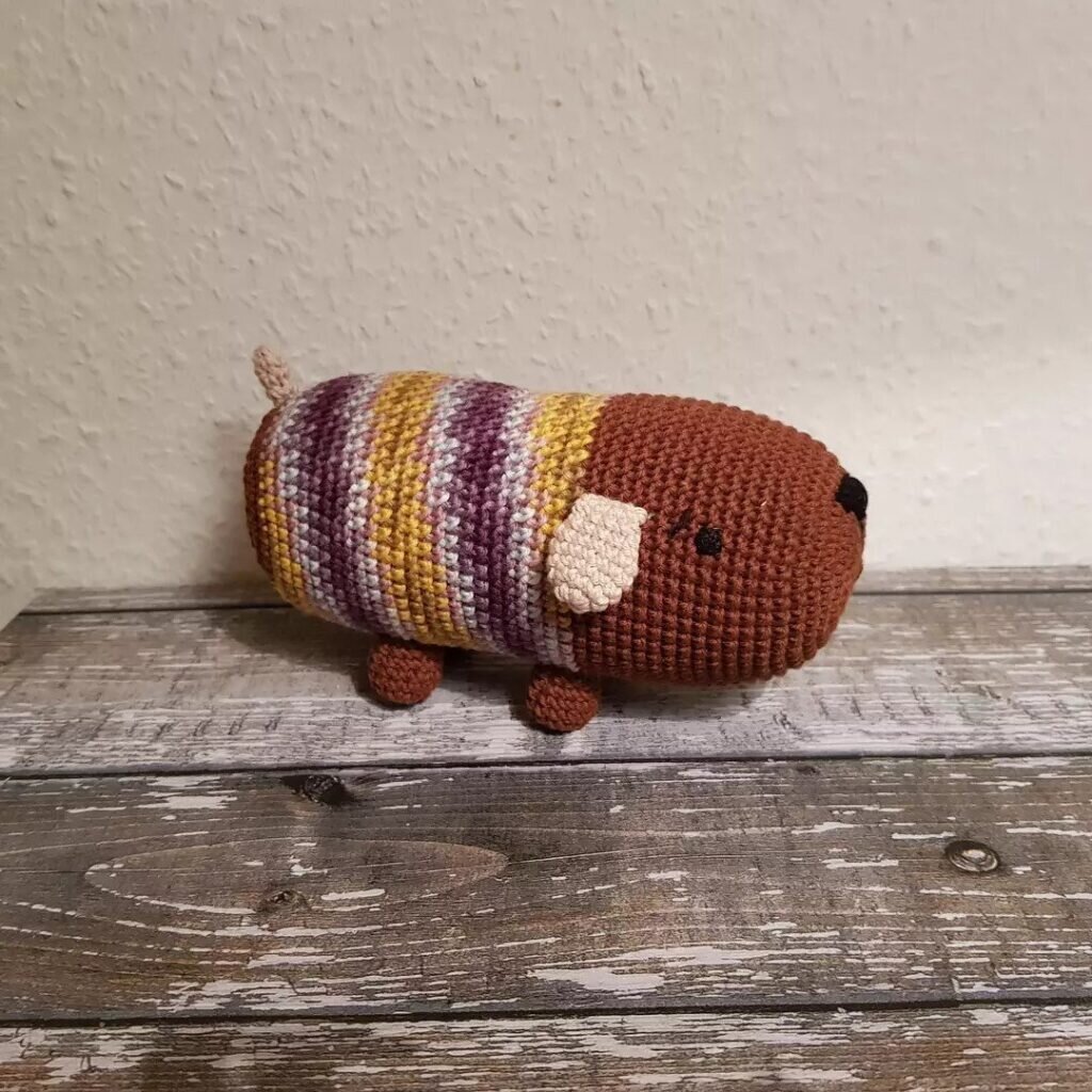 Shelf Sausage Dog Amigurumi Free Pattern 1