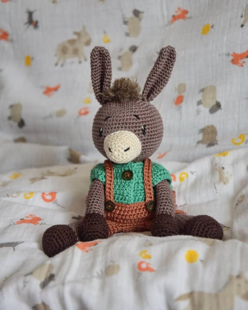 Toy Donkey Amigurumi Free Pattern 1