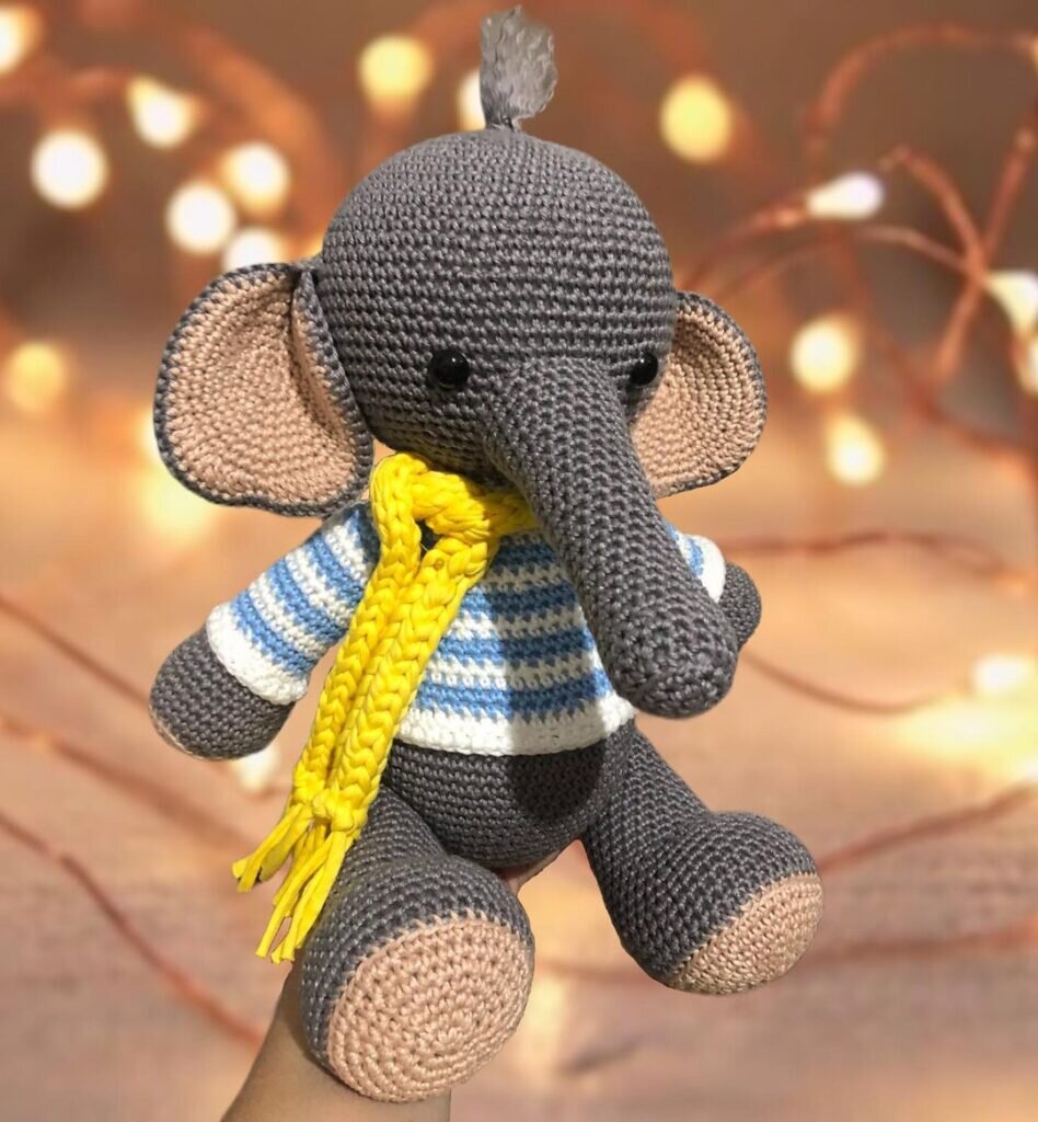 Toy Elephant Amigurumi Free Pattern 4