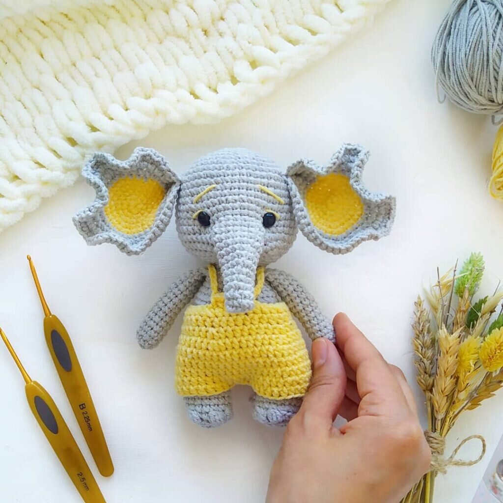 Toy Elephant Amigurumi Free Pattern 9