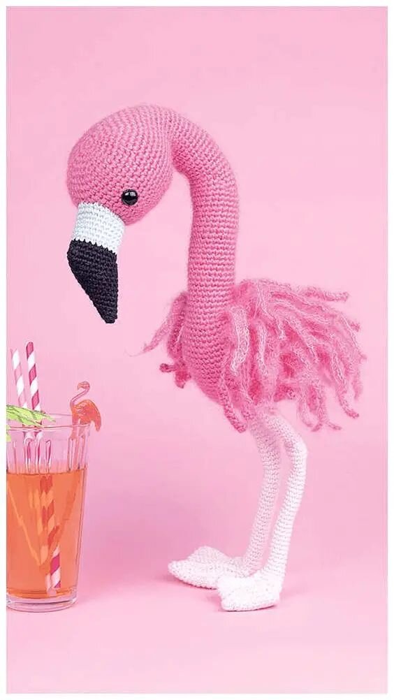 Toy Flamingo Amigurumi Free Pattern 1