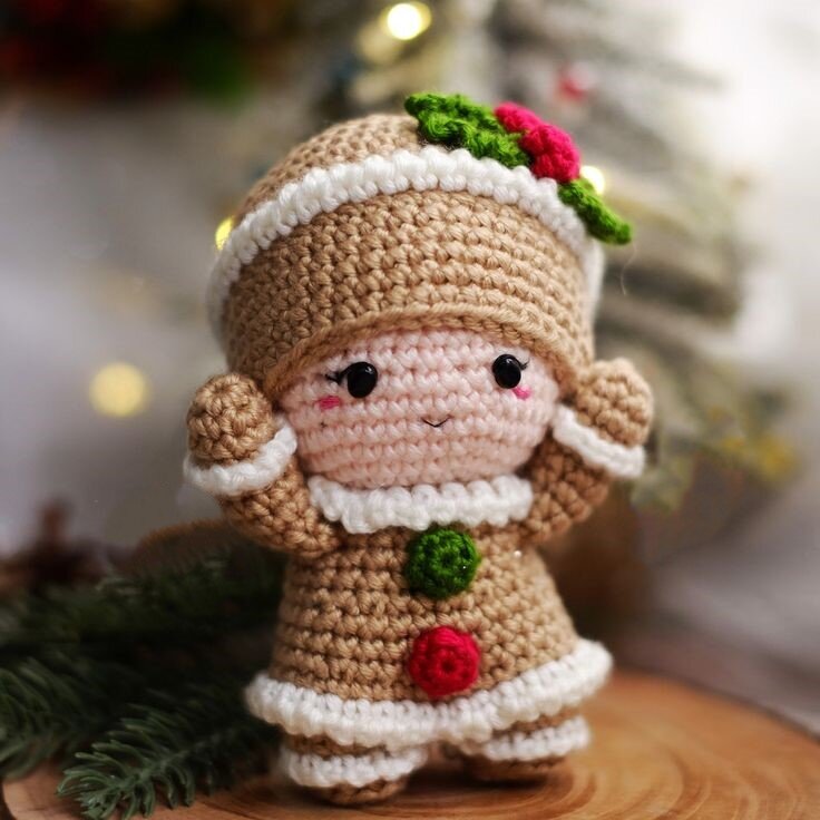 Toy Gingerbread man Amigurumi Free Pattern 6