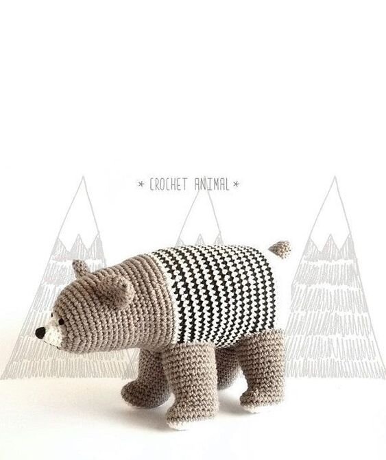 Toy Lying Bear Amigurumi Free Pattern 8