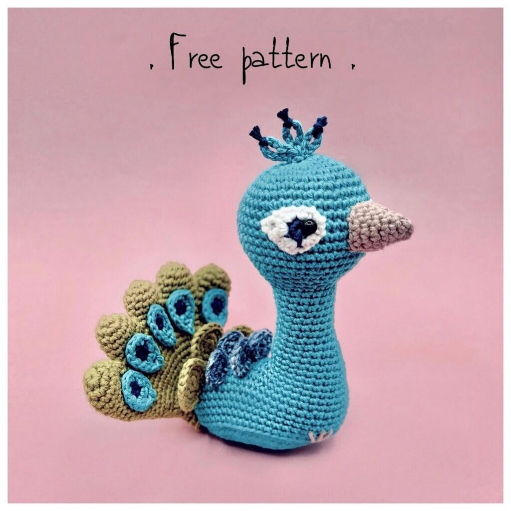 Toy Peacock Amigurumi Free Pattern 6