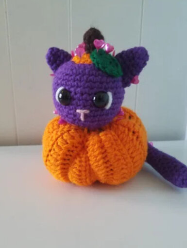 Toy Pumpkin Cat Amigurumi Free Pattern 4