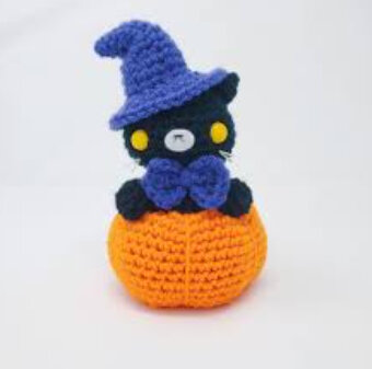 Toy Pumpkin Cat Amigurumi Free Pattern 6