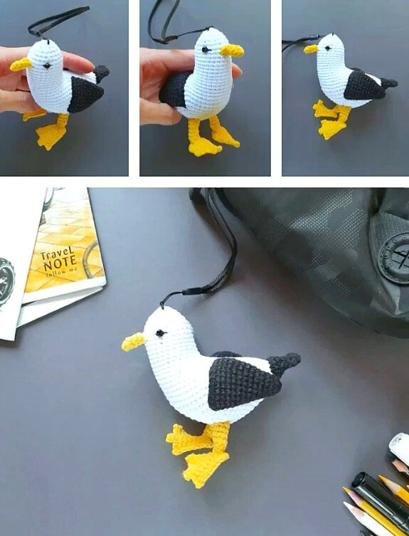 Toy Seagull Amigurumi Free Pattern 2