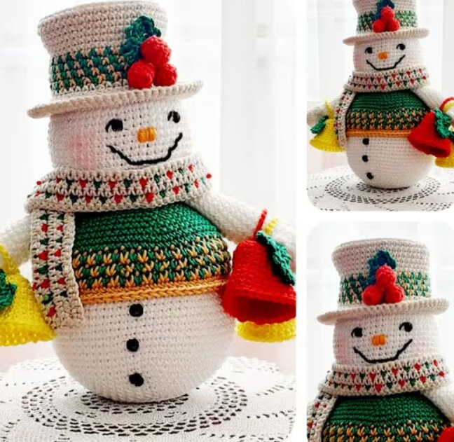 Toy Snowman Amigurumi Free Pattern 1